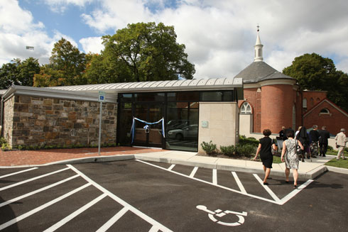Visitor Center Entrance Before Ribbon Cutting (Catholic Review Photo)